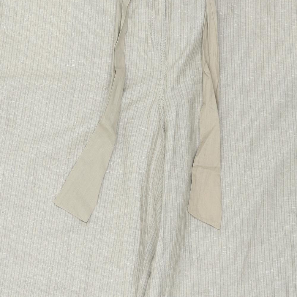 Autograph Womens Beige Striped  Trousers  Size 22 L29 in