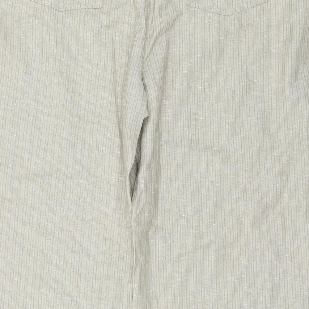 Autograph Womens Beige Striped  Trousers  Size 22 L29 in