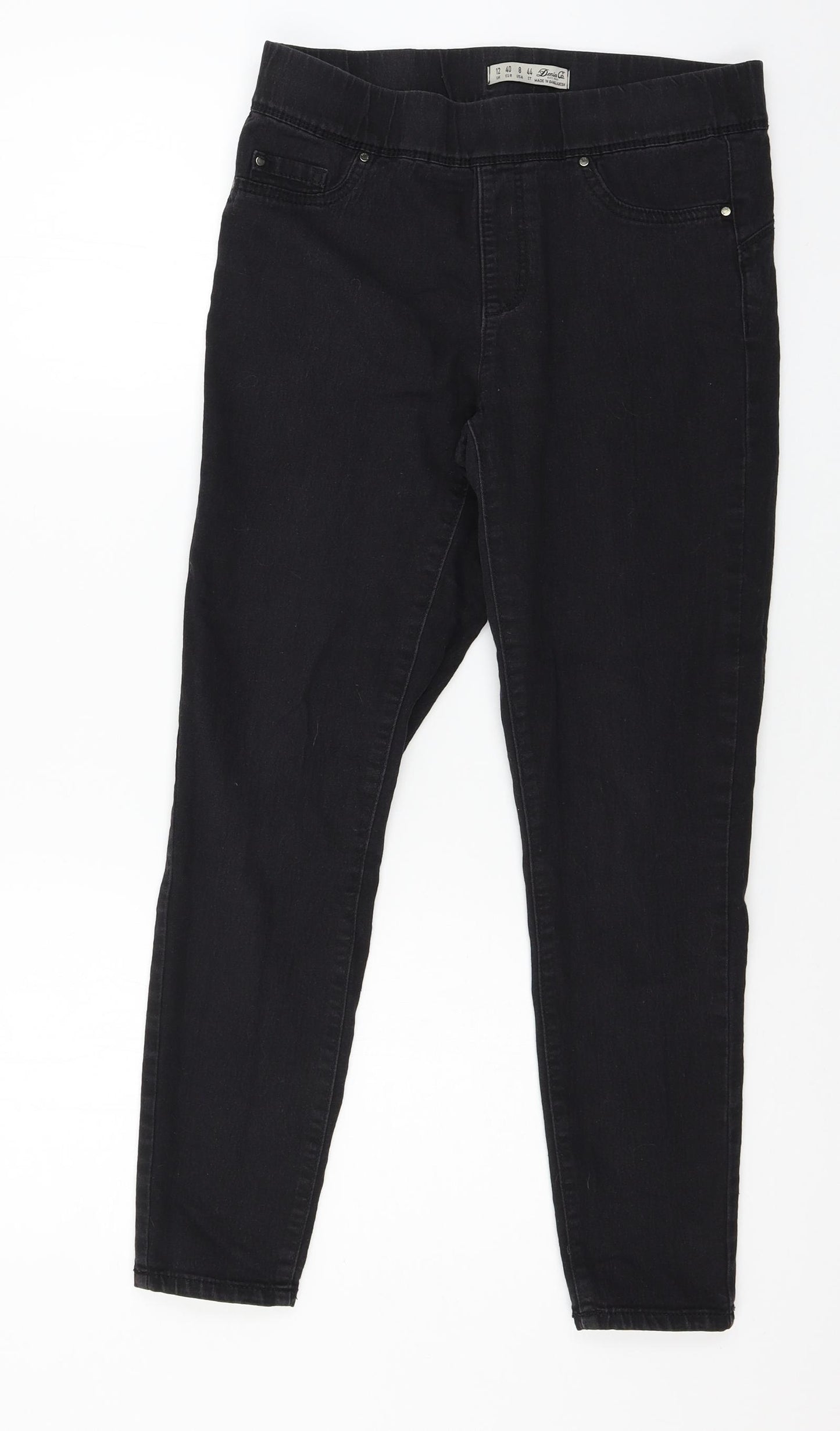 Denim & Co. Womens Black  Denim Jegging Jeans Size 12 L25 in