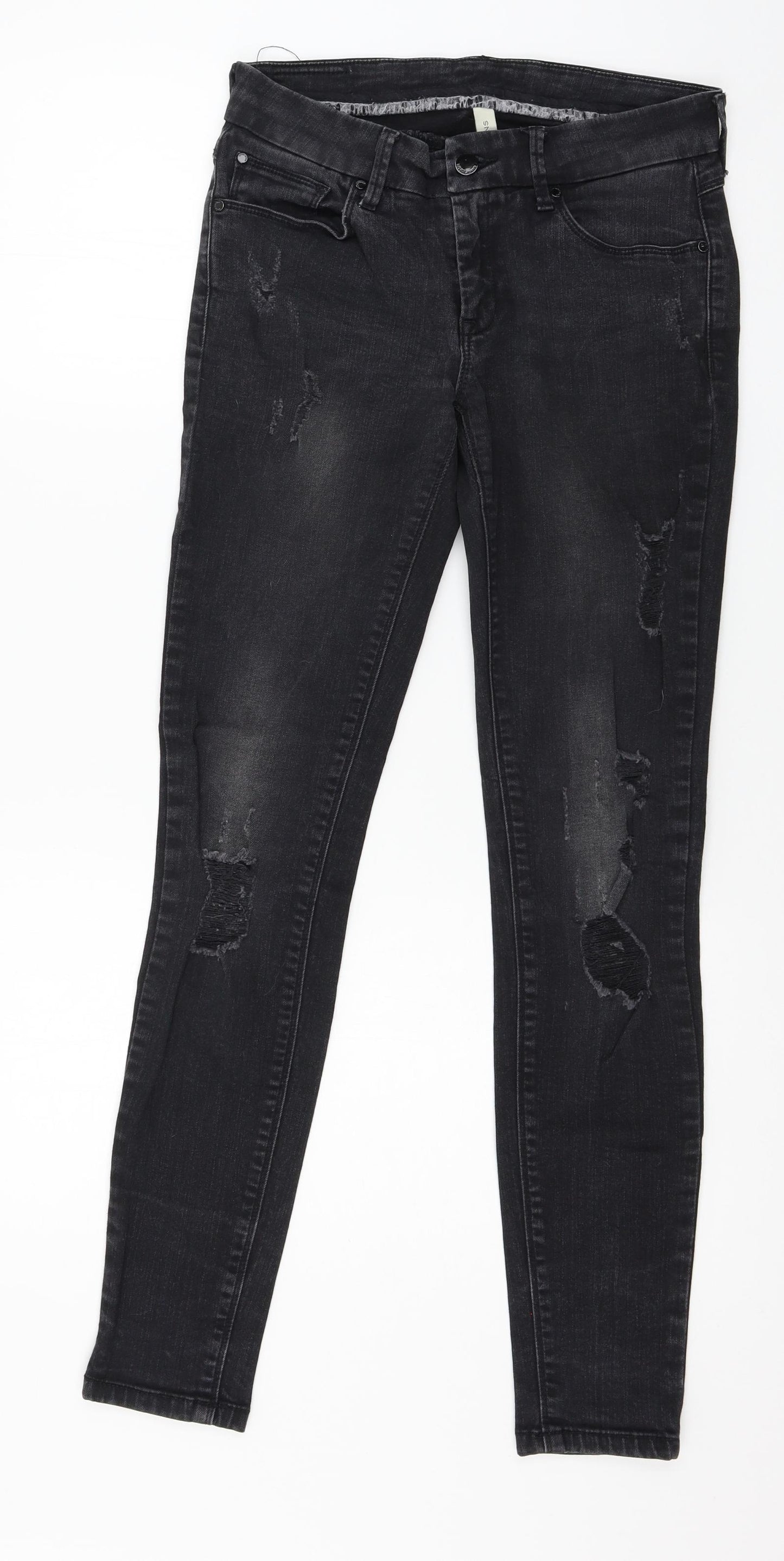 Mango Womens Grey  Denim Skinny Jeans Size 10 L30 in