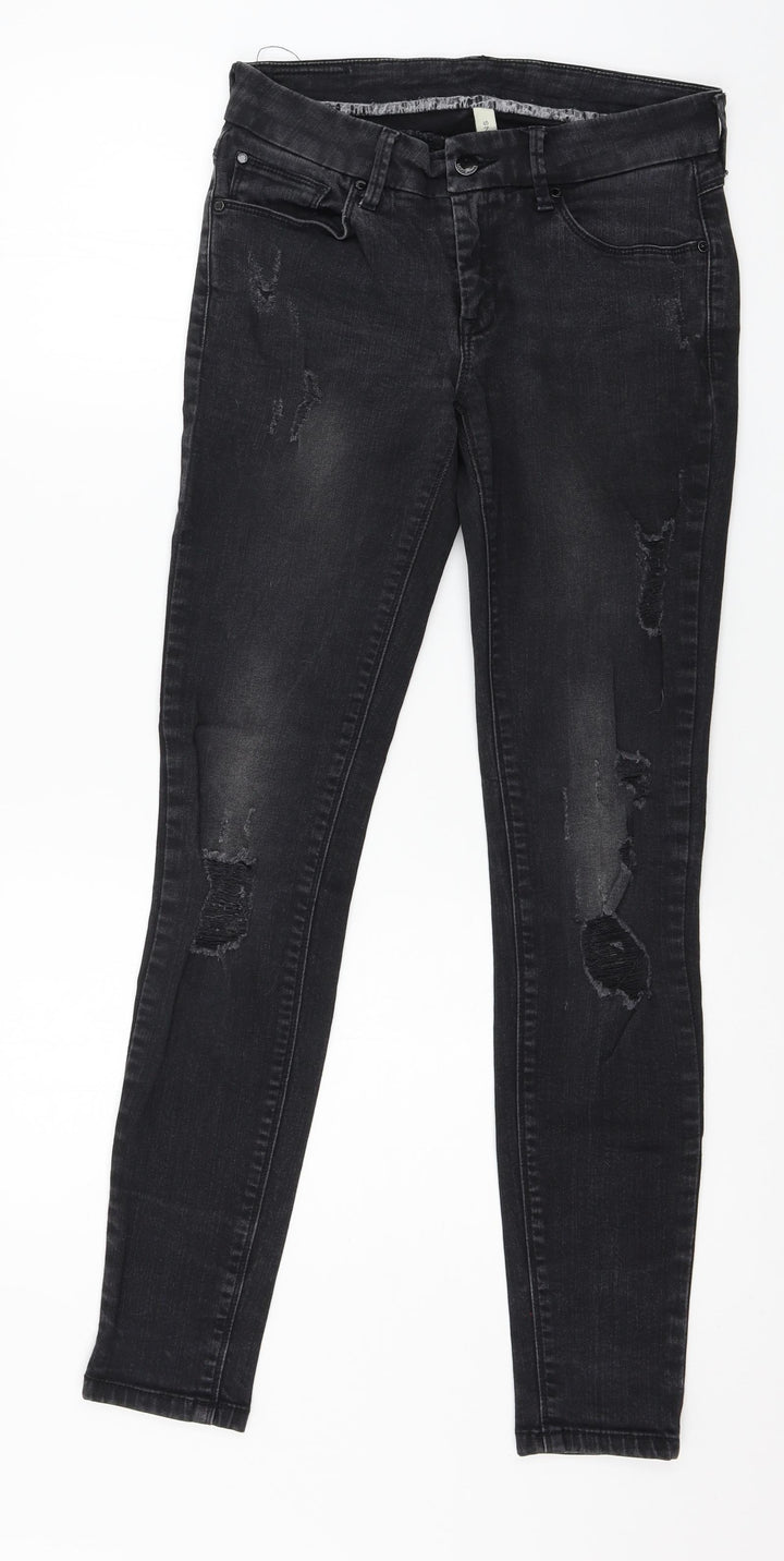 Mango Womens Grey  Denim Skinny Jeans Size 10 L30 in