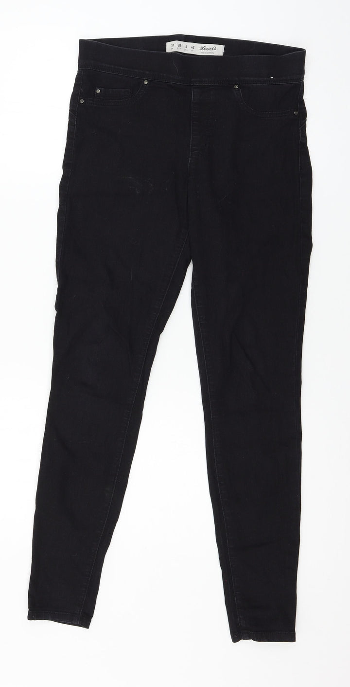 Denim & Co. Womens Black Denim Jegging Jeans Size 10 L28 in