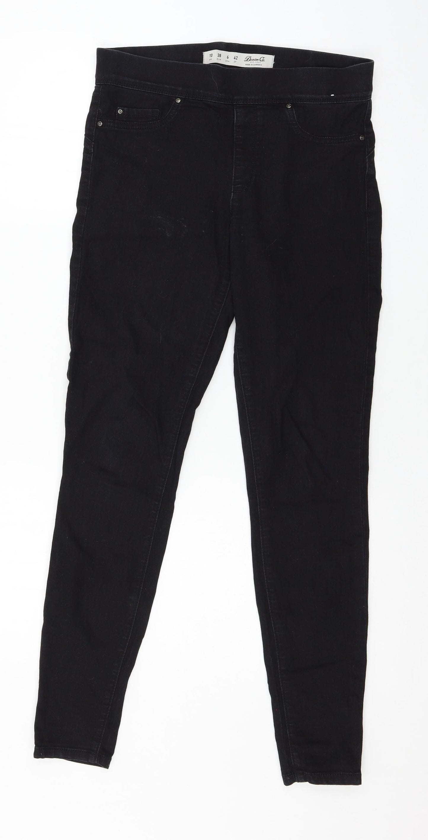 Denim & Co. Womens Black  Denim Jegging Jeans Size 10 L28 in