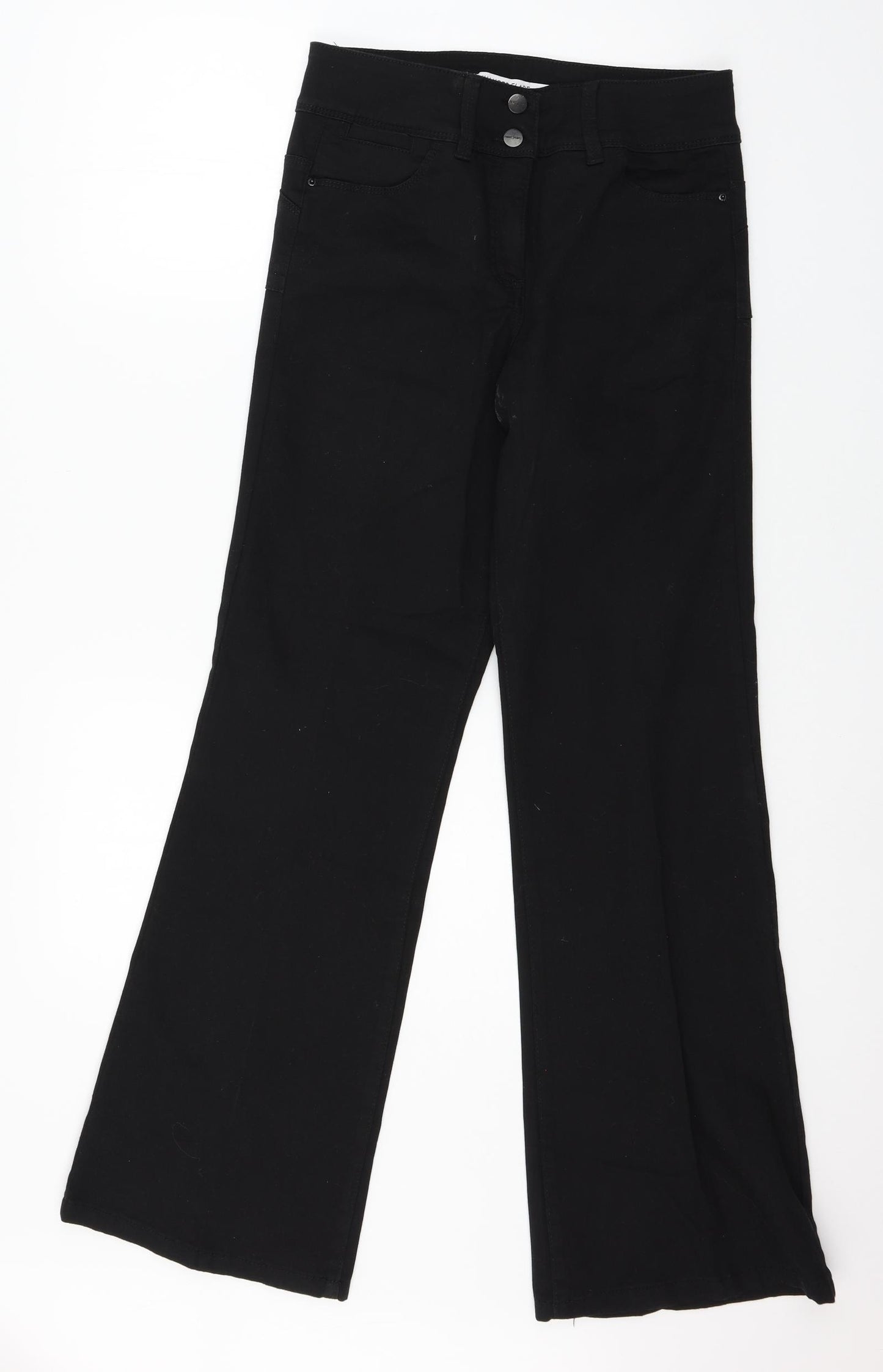 NEXT Womens Black  Denim Flared Jeans Size 12 L30 in