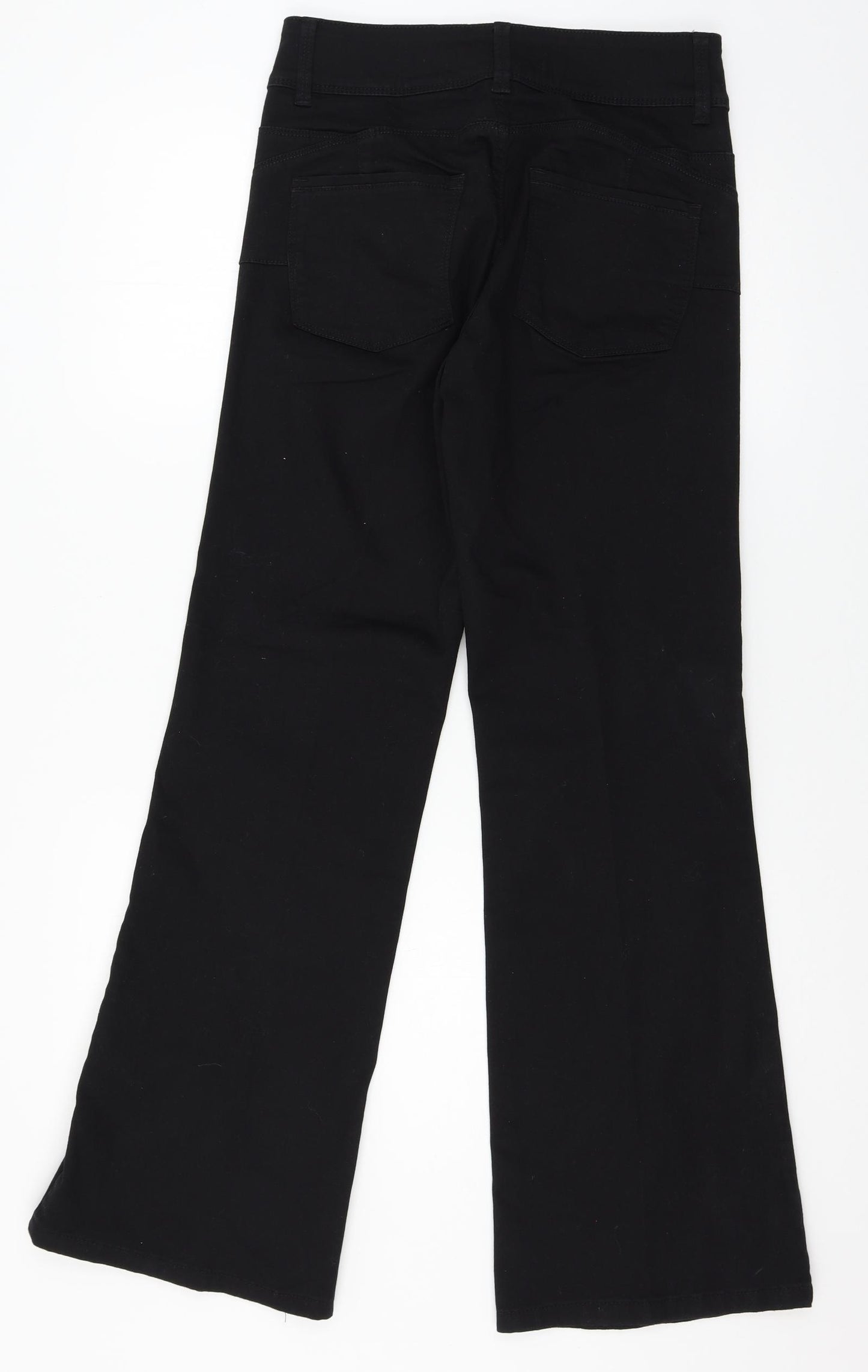 NEXT Womens Black  Denim Flared Jeans Size 12 L30 in