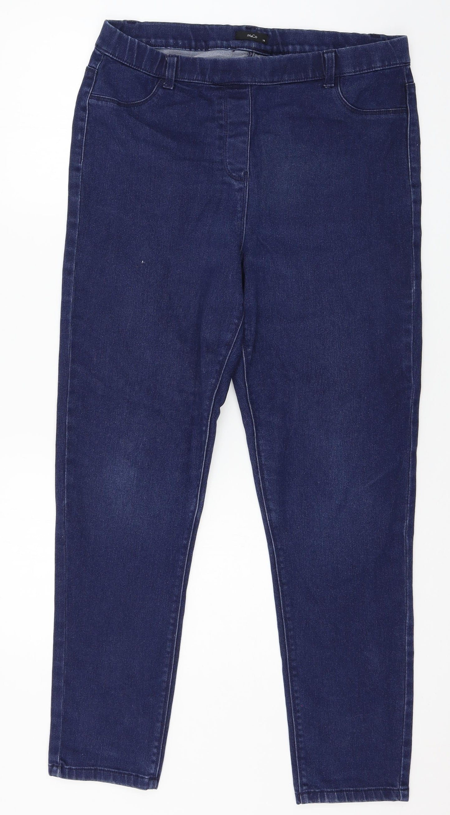 M&Co Womens Blue  Denim Jegging Jeans Size 14 L27 in
