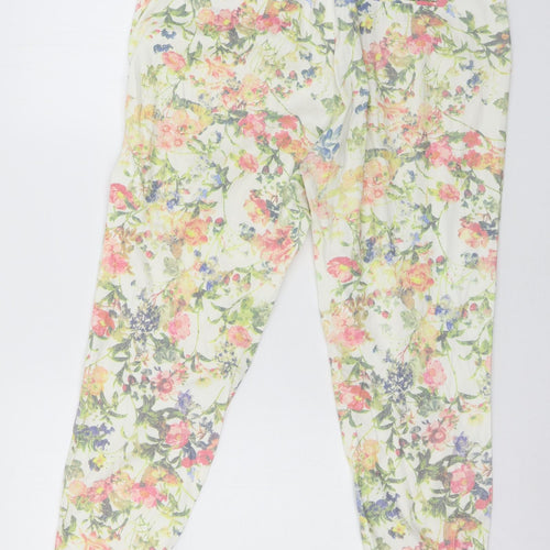 Freesia Womens White Floral  Trousers  Size XL L26 in