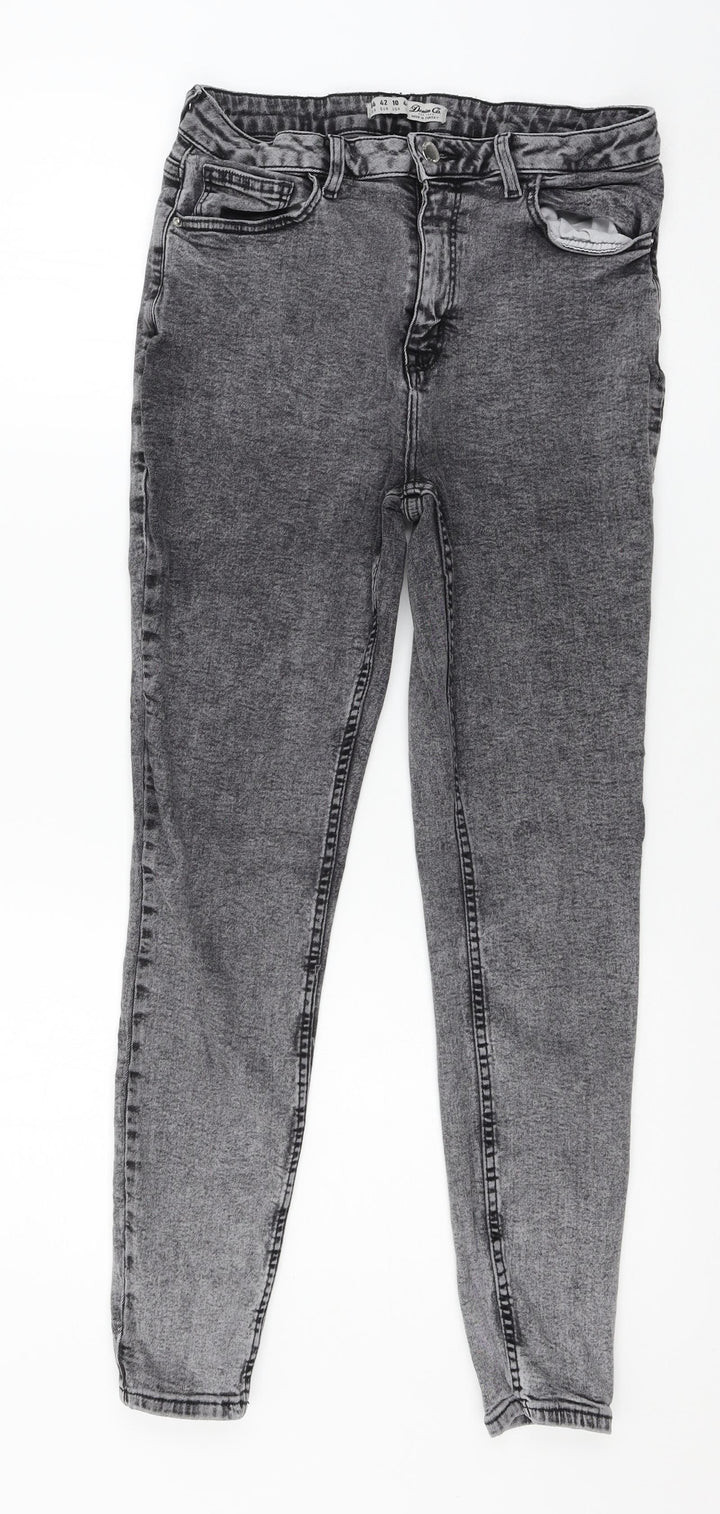 Denim & Co. Womens Grey Denim Skinny Jeans Size 14 L26 in
