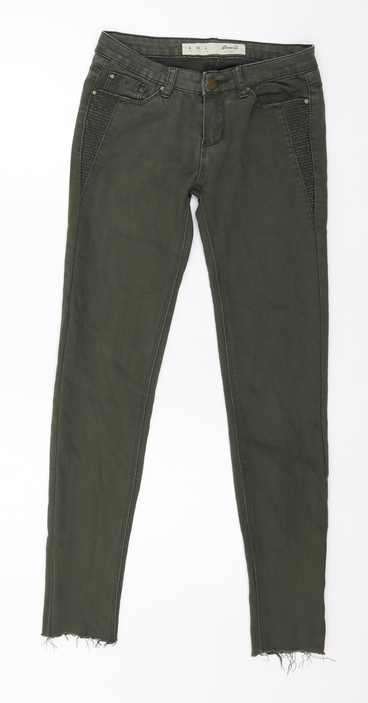 Denim & Co. Womens Green Denim Skinny Jeans Size 8 L28 in
