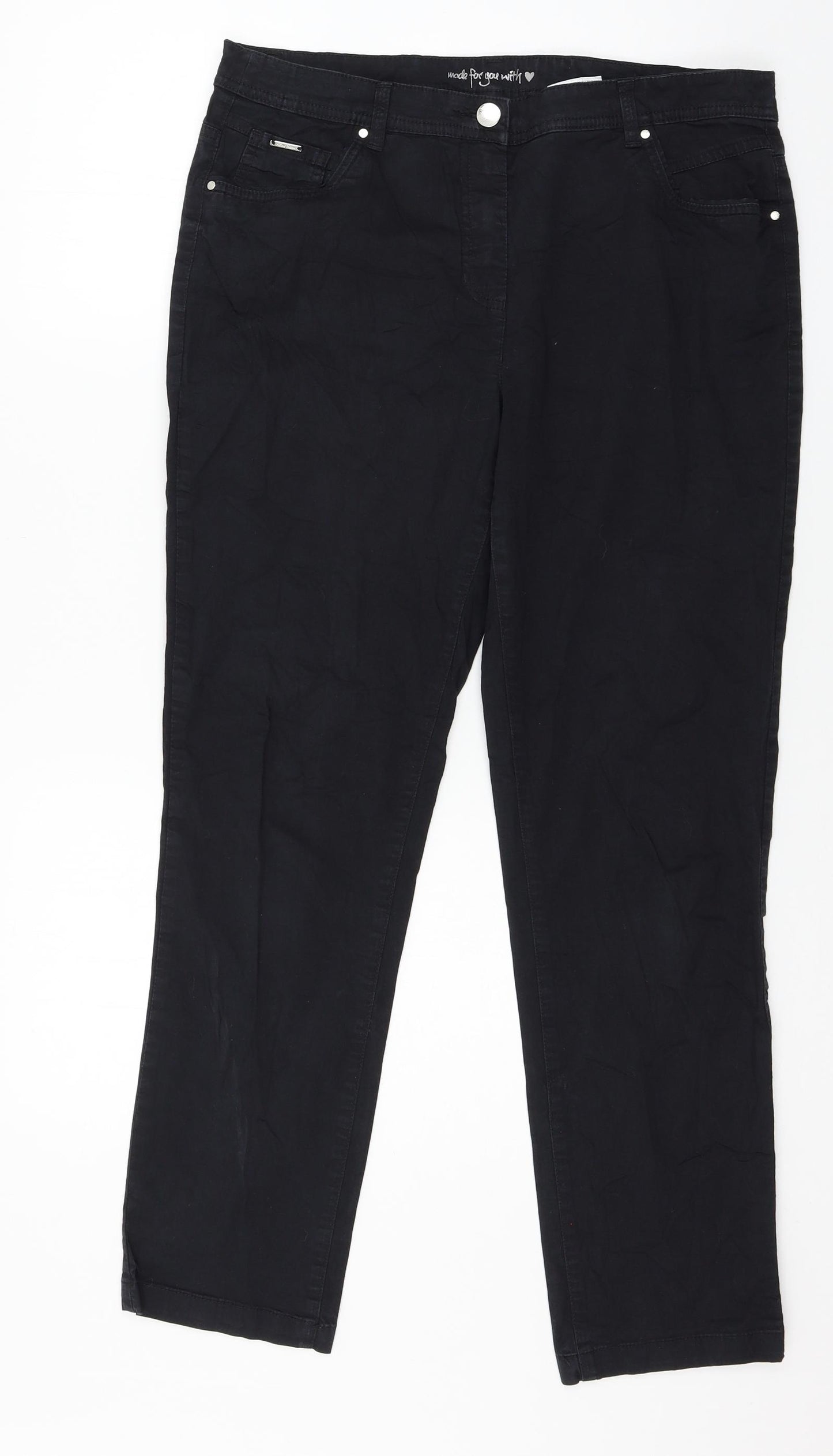 C&A Womens Black   Cargo Trousers Size 12 L27 in