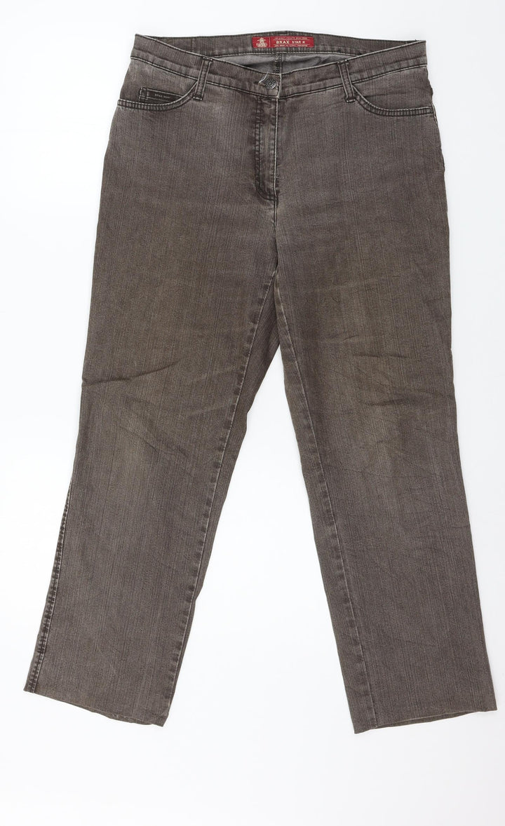 Brax Star Womens Brown Denim Straight Jeans Size 34 in L27 in