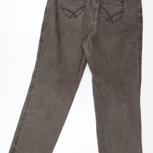 Brax Star Womens Brown  Denim Straight Jeans Size 34 in L27 in