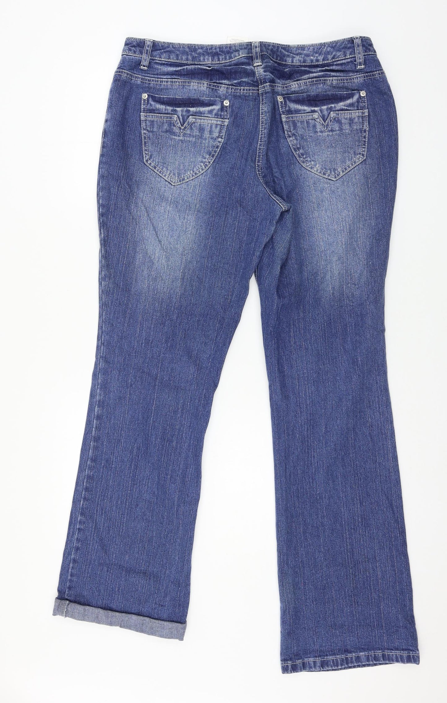 John Baner Womens Blue  Denim Straight Jeans Size 16 L31 in
