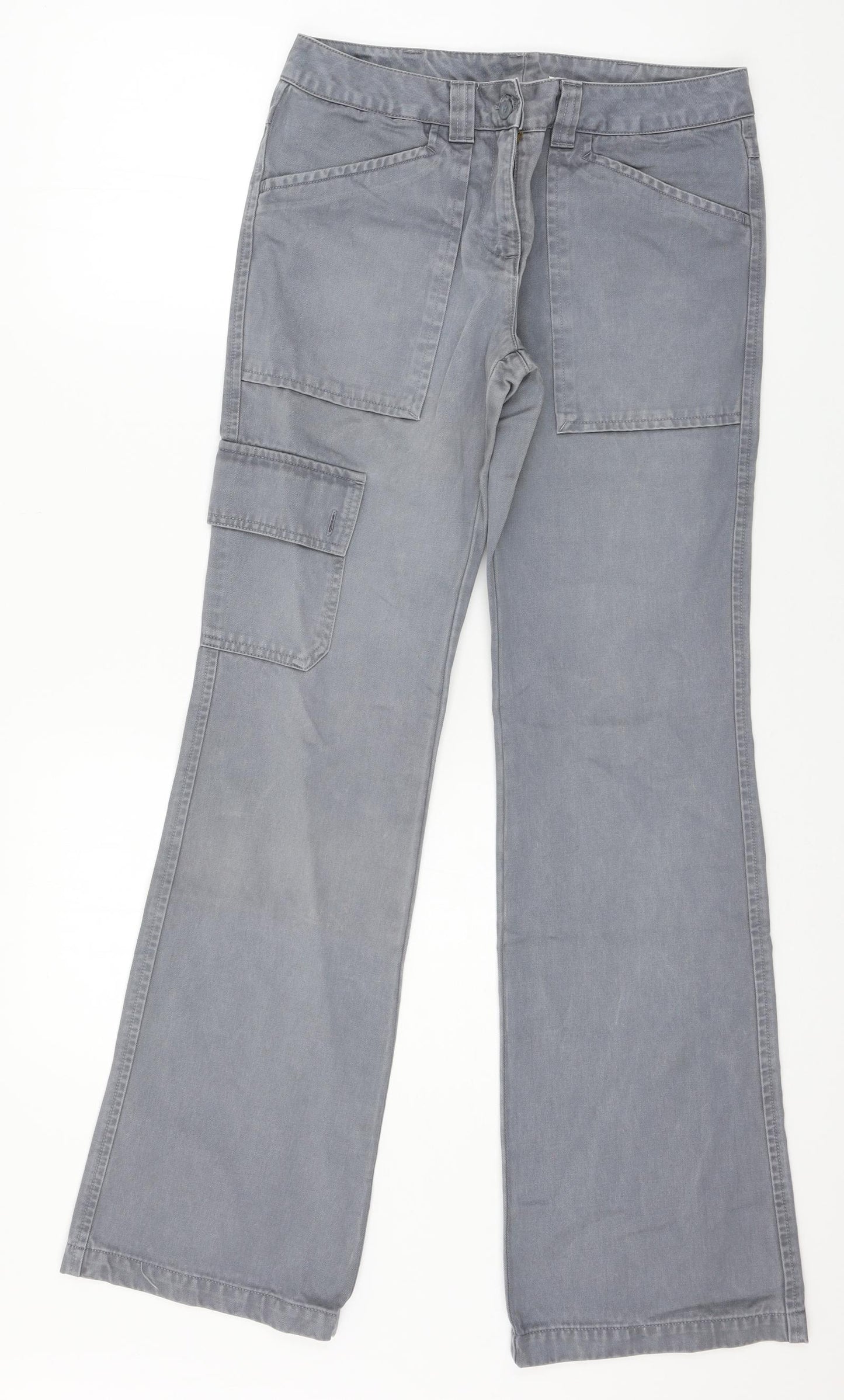 NEXT Womens Grey   Cargo Trousers Size 8 L30 in