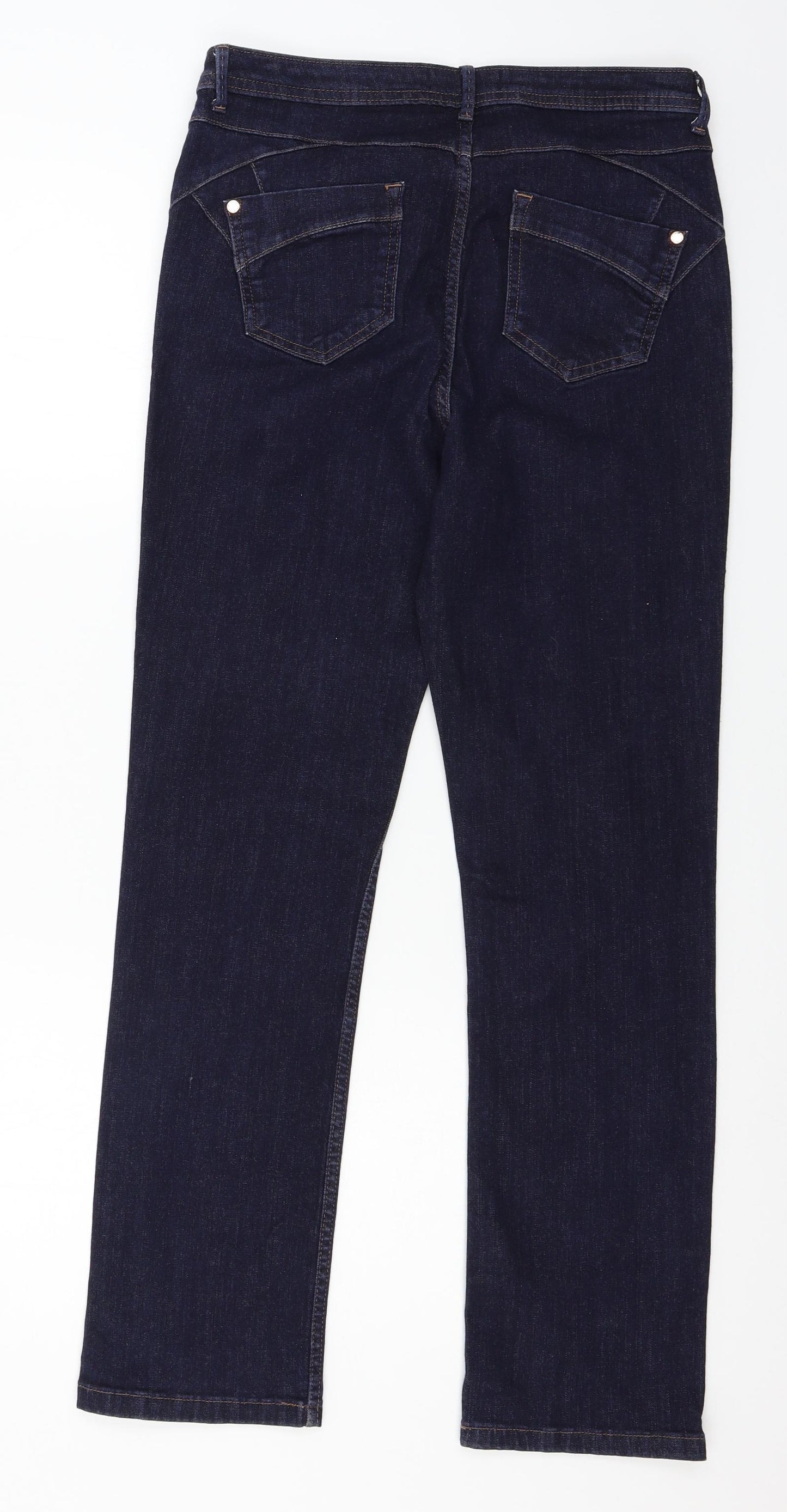 Marks and Spencer Womens Blue  Denim Straight Jeans Size 12 L27 in