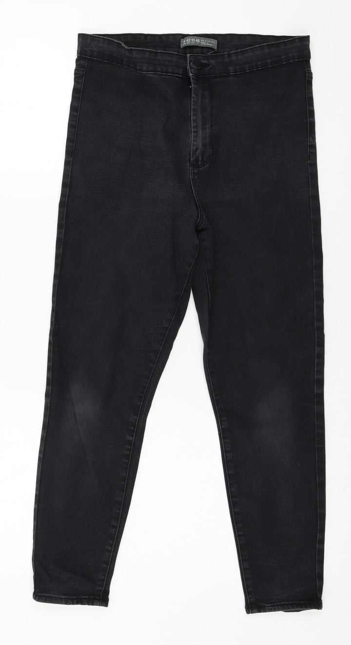 Denim & Co. Womens Grey  Denim Skinny Jeans Size 14 L24 in