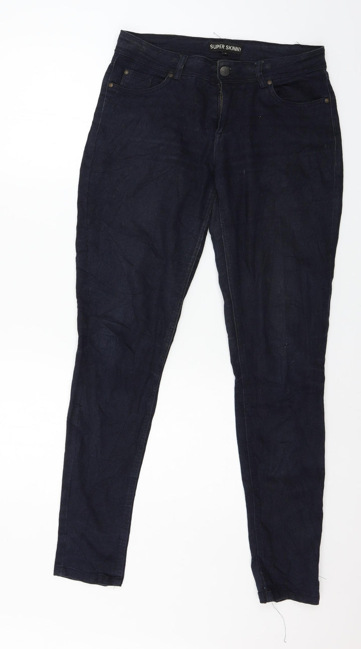 Peacocks Womens Blue Denim Skinny Jeans Size 10 L30 in