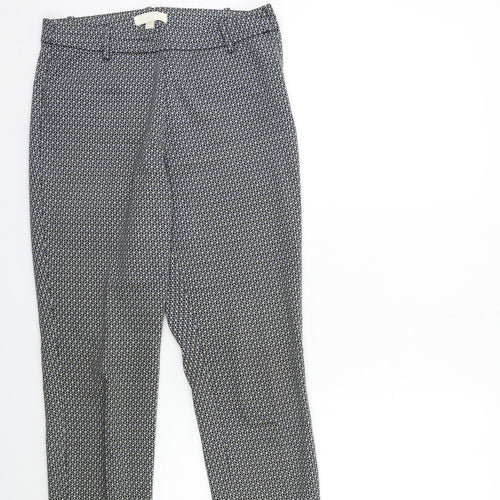 H&M Womens Black Geometric  Trousers  Size 10 L27 in