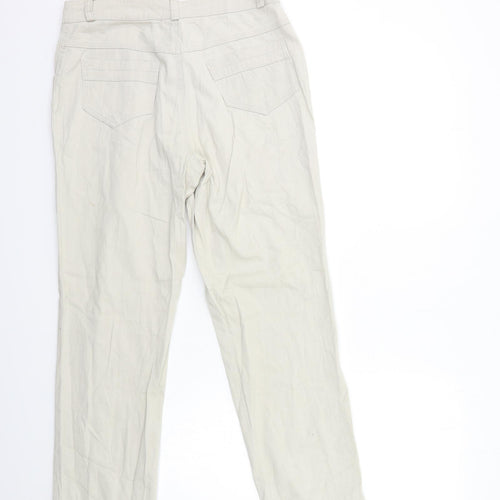Preworn Womens Beige   Straight Jeans Size 12 L27 in