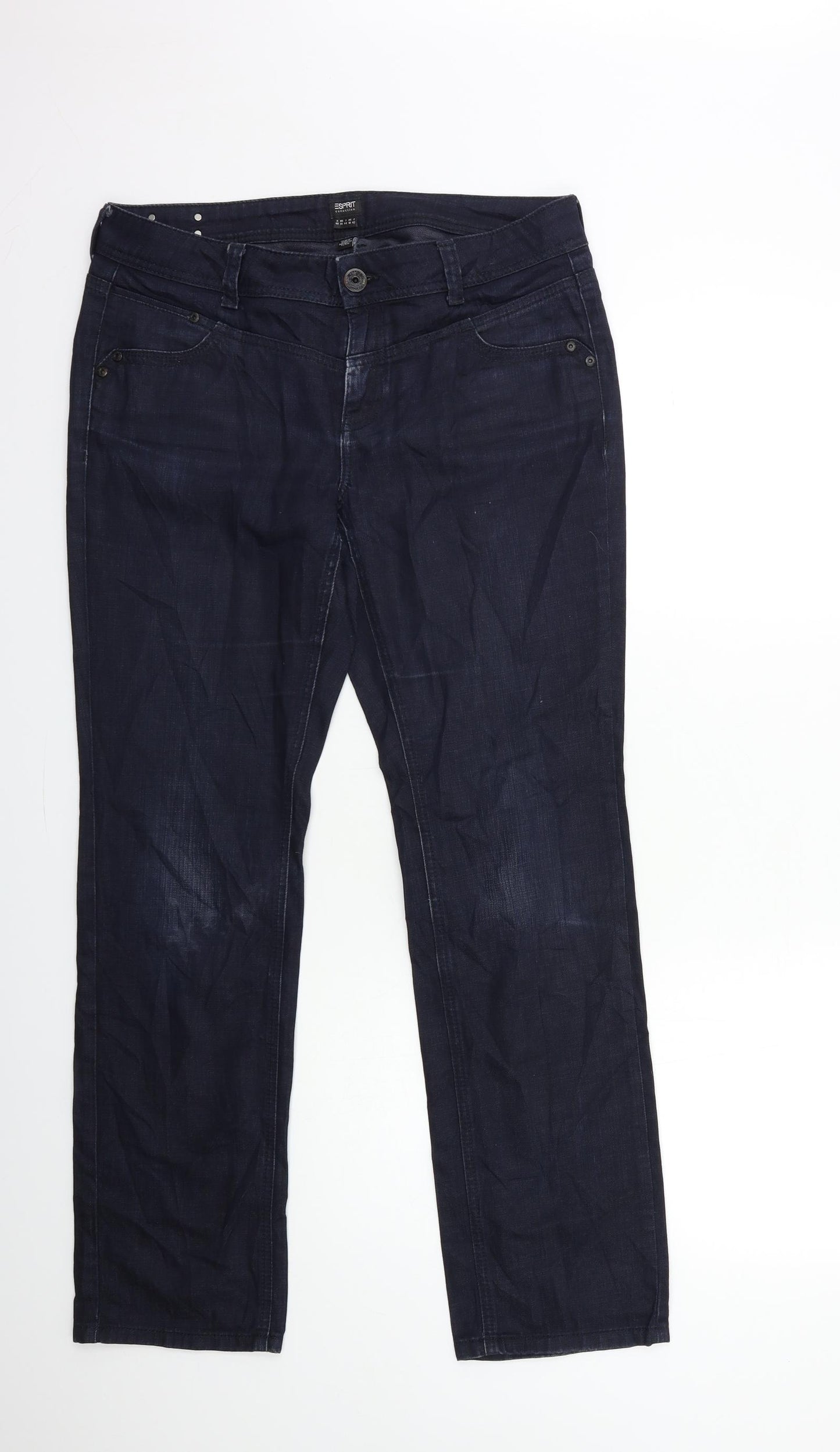 Esprit Womens Blue  Denim Straight Jeans Size 14 L30 in