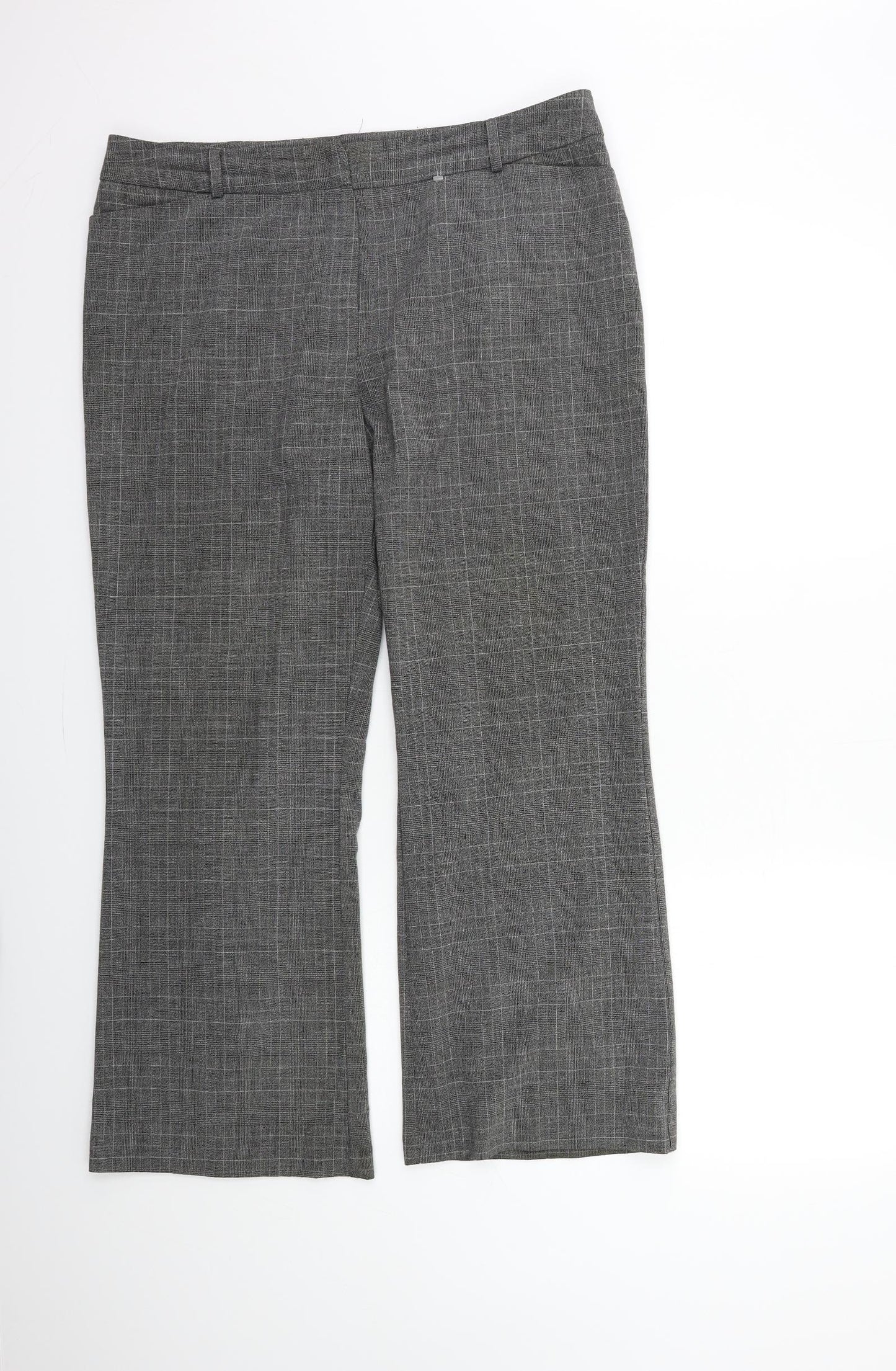 Preworn Womens Grey Check  Trousers  Size 16 L28 in