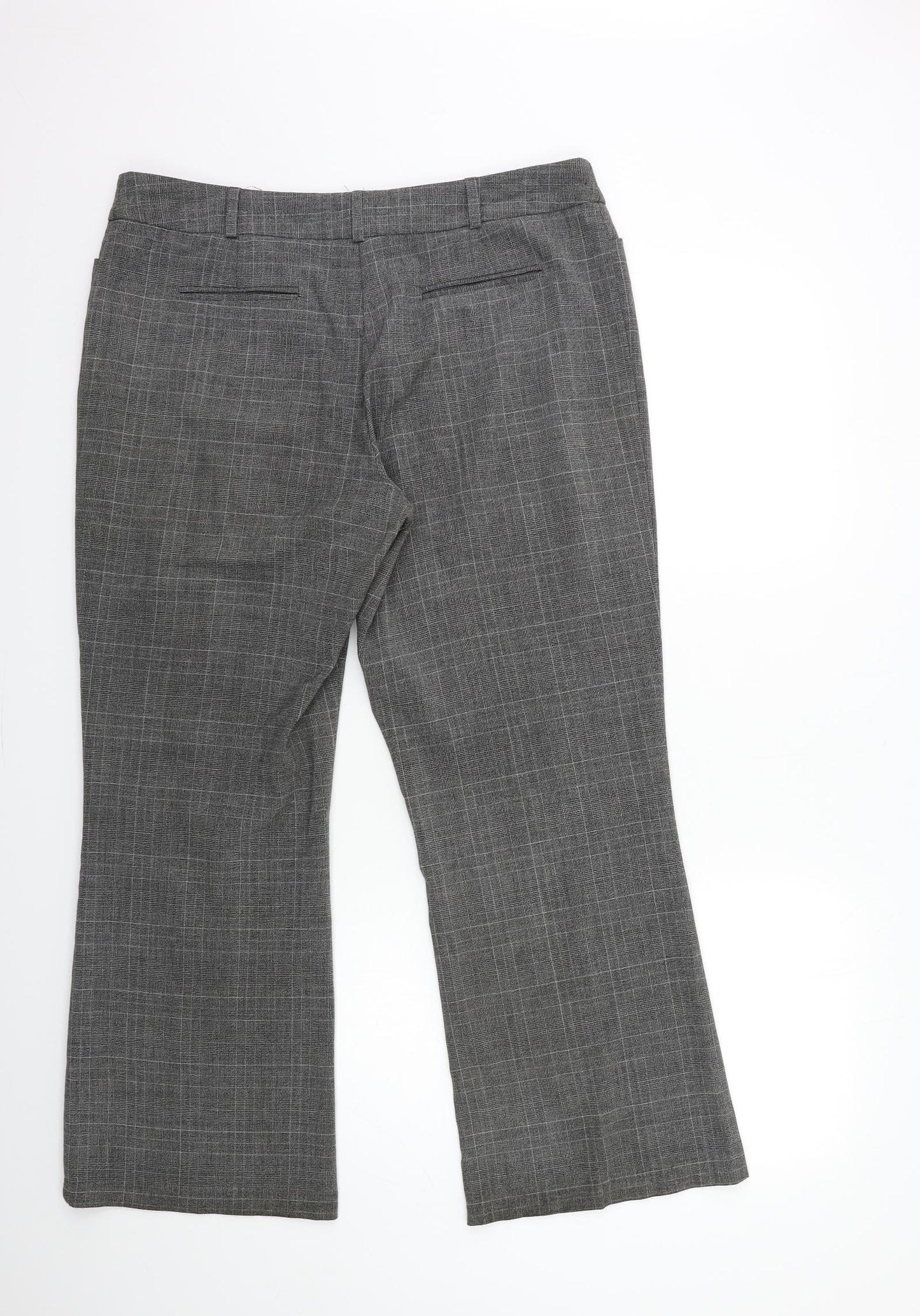 Preworn Womens Grey Check  Trousers  Size 16 L28 in