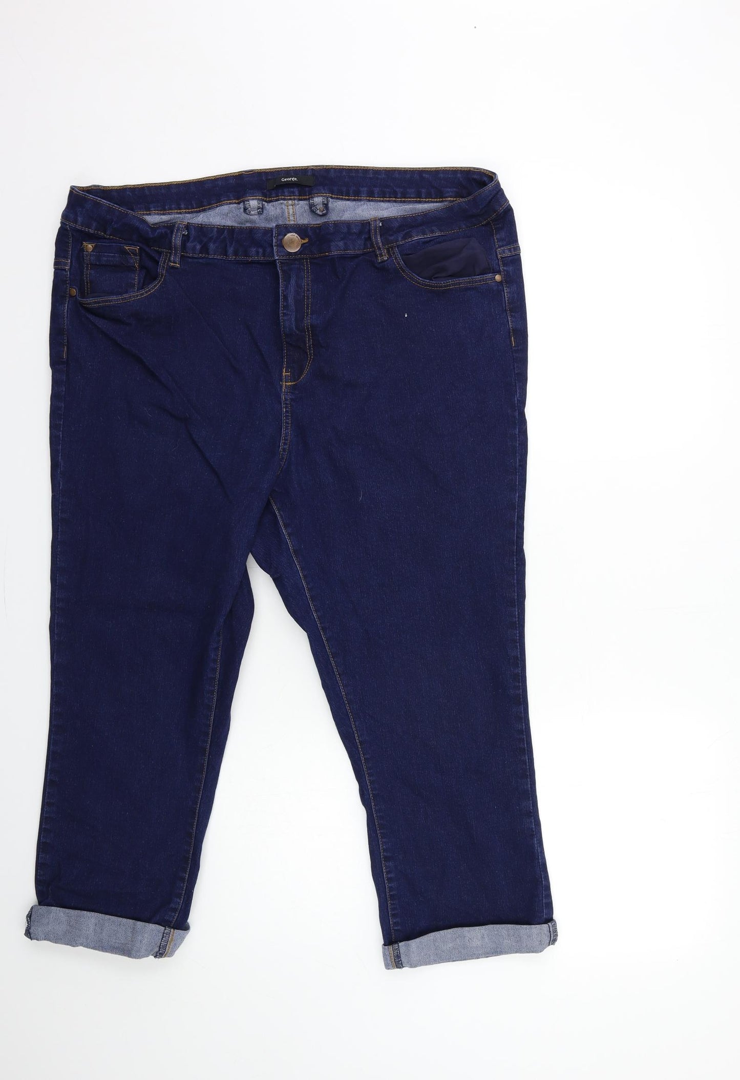 George Womens Blue  Denim Cropped Jeans Size 22 L23 in