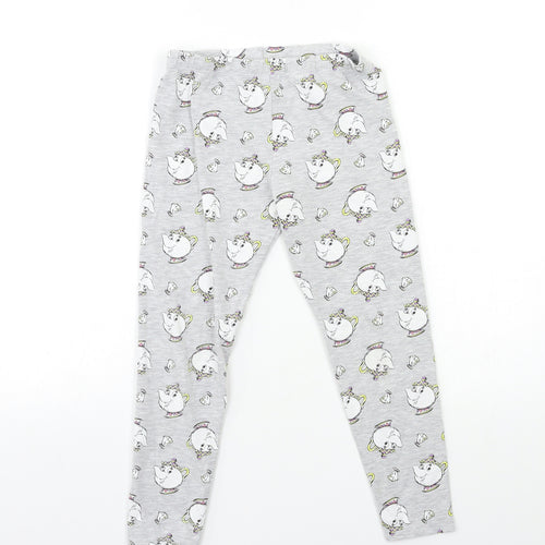 Disney Girls Grey Geometric  Top Lounge Pants Size 6 Years  - Beauty and the Beast