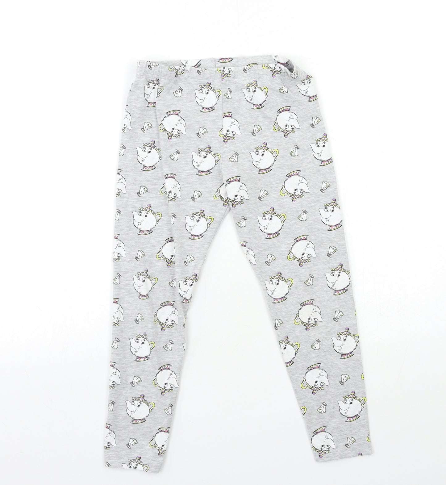 Disney Girls Grey Geometric  Top Lounge Pants Size 6 Years  - Beauty and the Beast