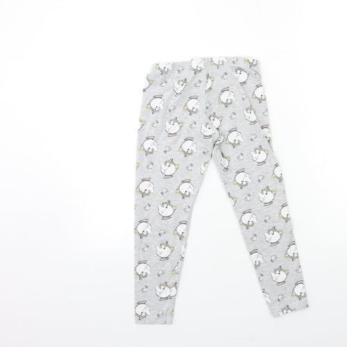 Disney Girls Grey Geometric  Top Lounge Pants Size 6 Years  - Beauty and the Beast