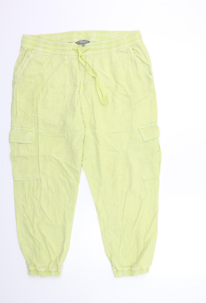 Principles Womens Green Trousers Size 14 L25 in