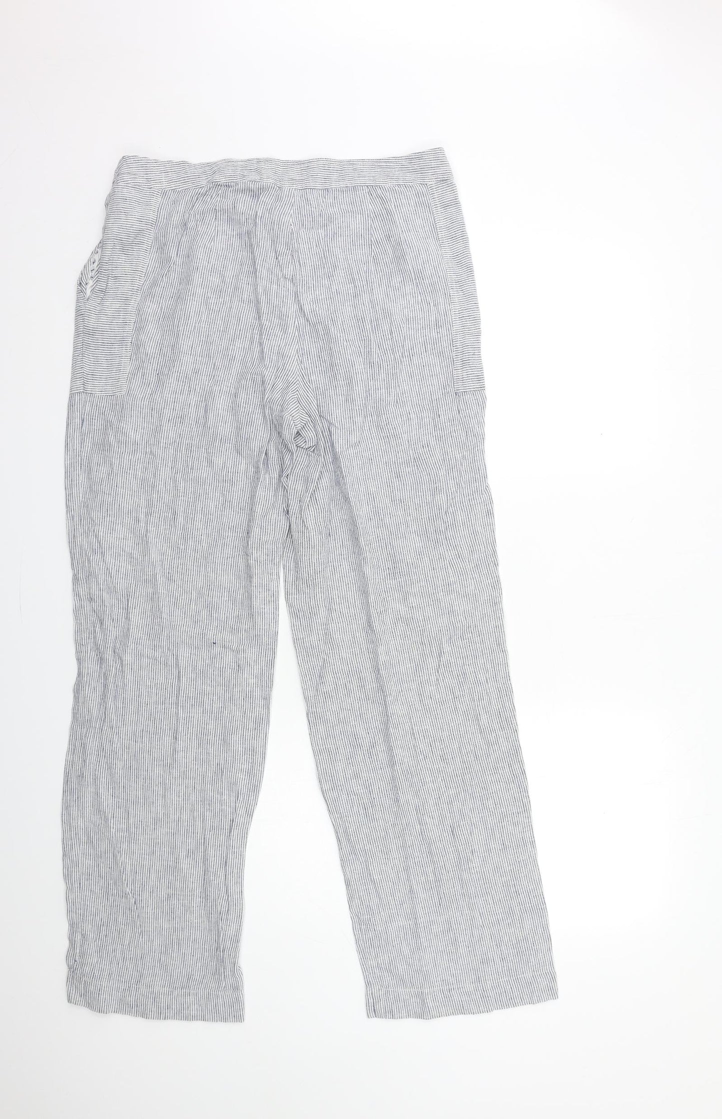 Laundry by Shelli Segal Womens Blue Striped  Trousers  Size 8 L31 in