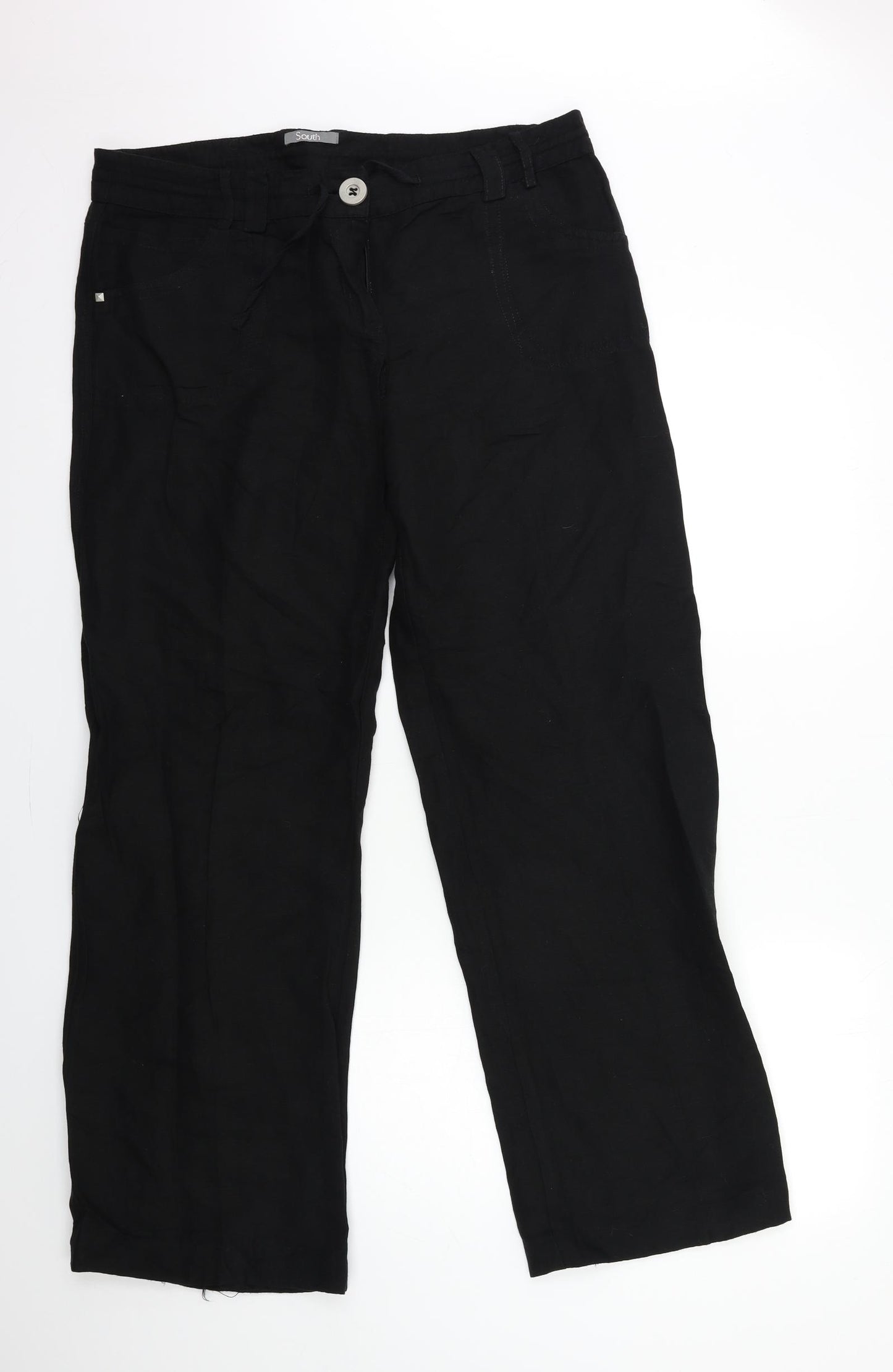 South Womens Black   Trousers  Size 16 L32 in