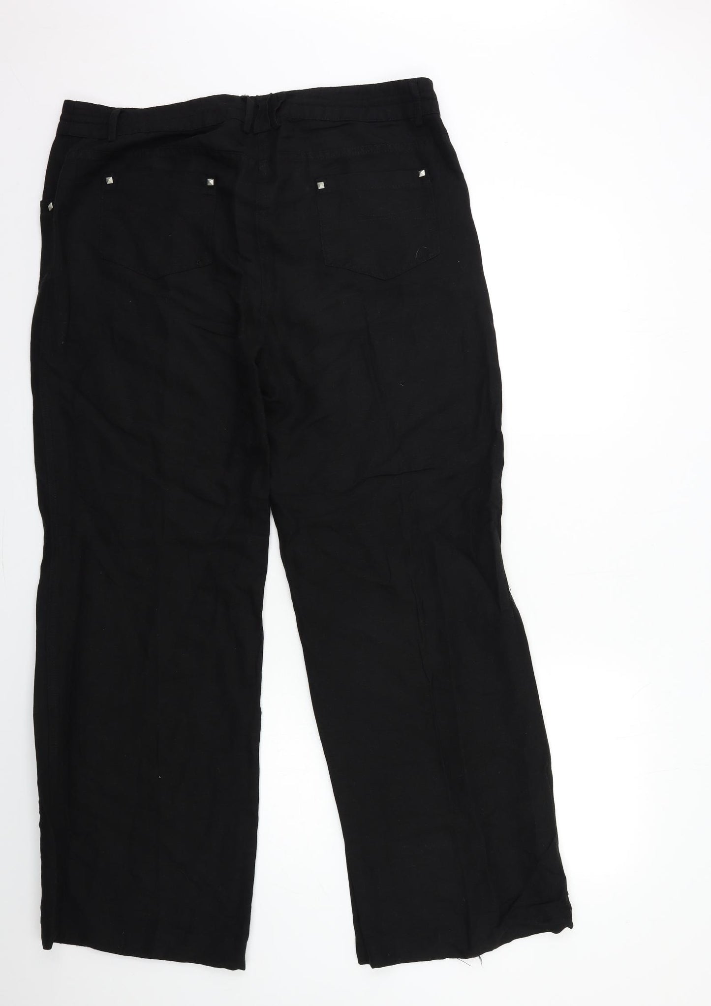 South Womens Black   Trousers  Size 16 L32 in