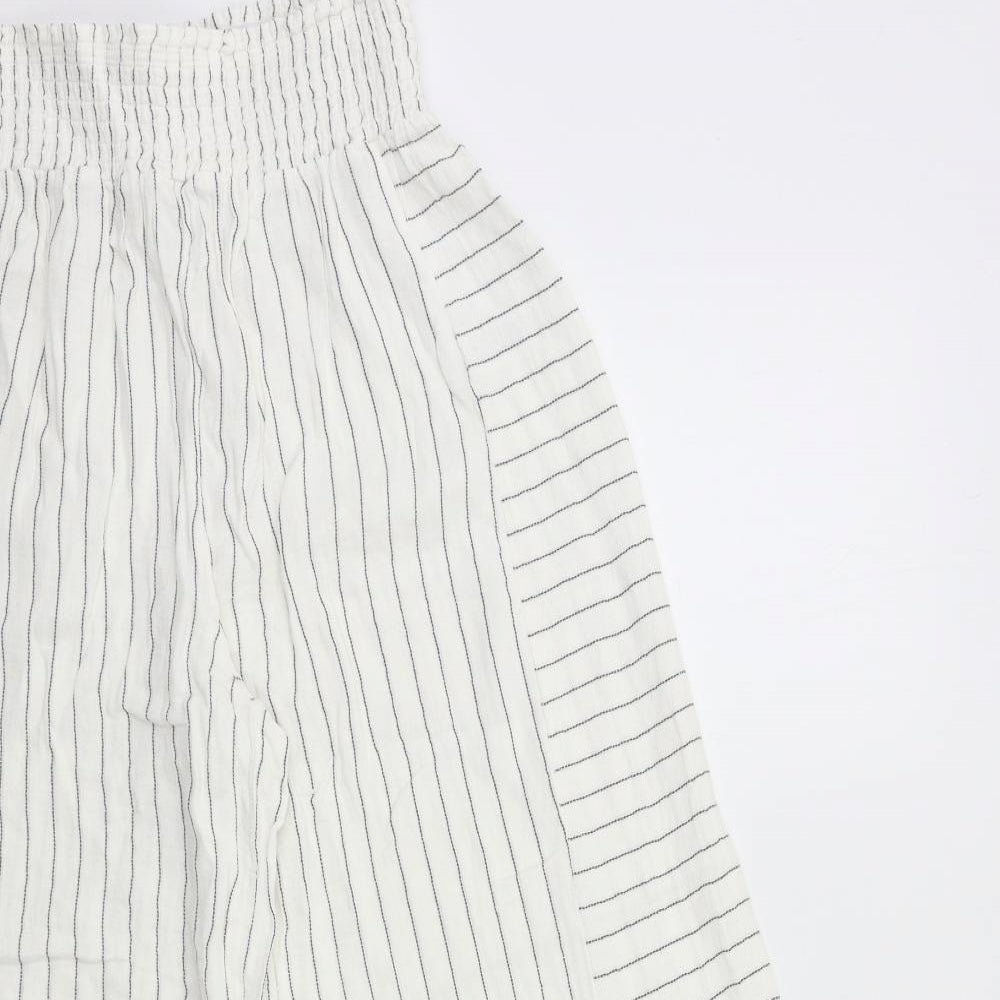 DREAMER Womens White Striped  Trousers  Size M L25 in