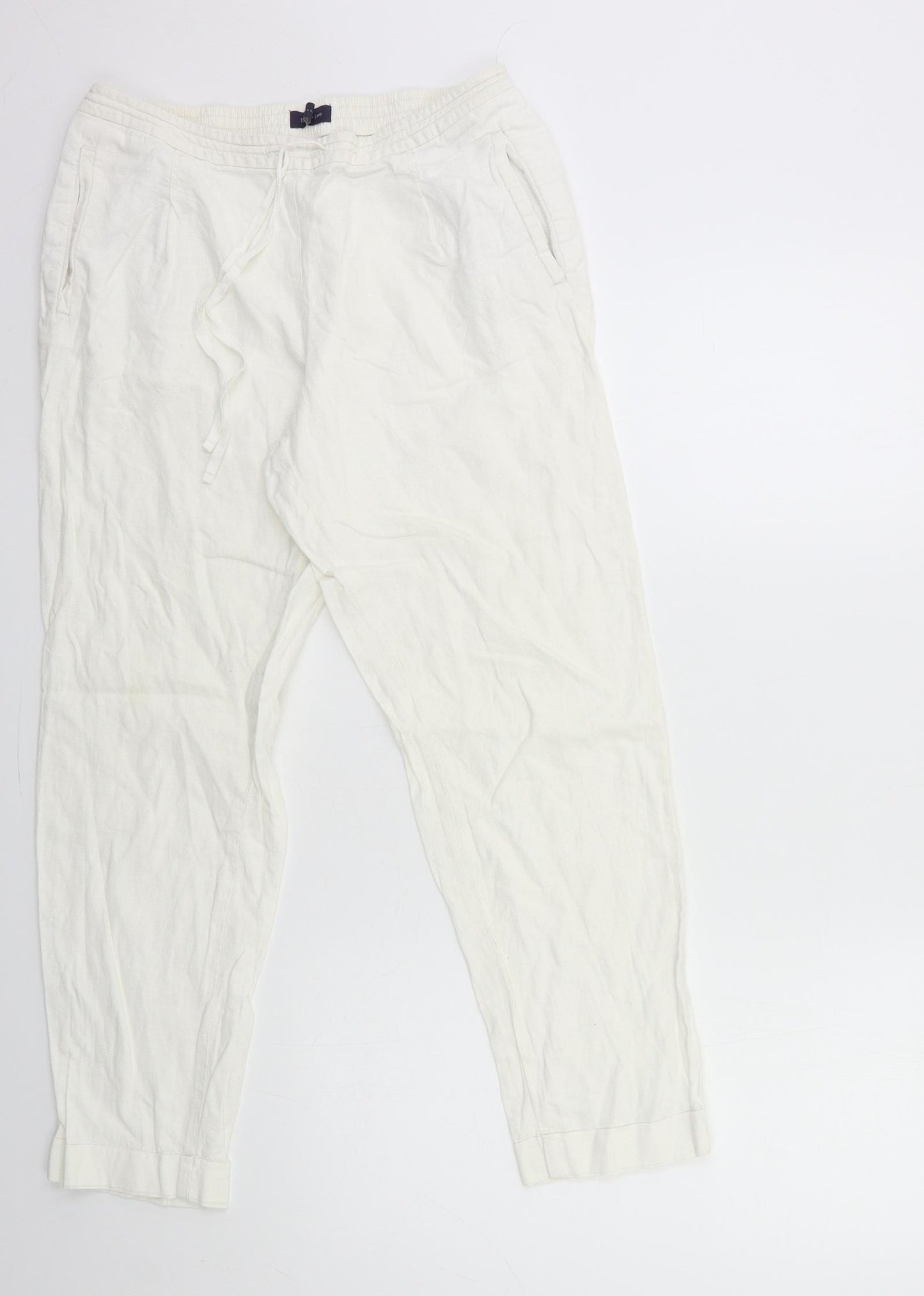 Marks and Spencer Womens White   Trousers  Size 12 L26 in