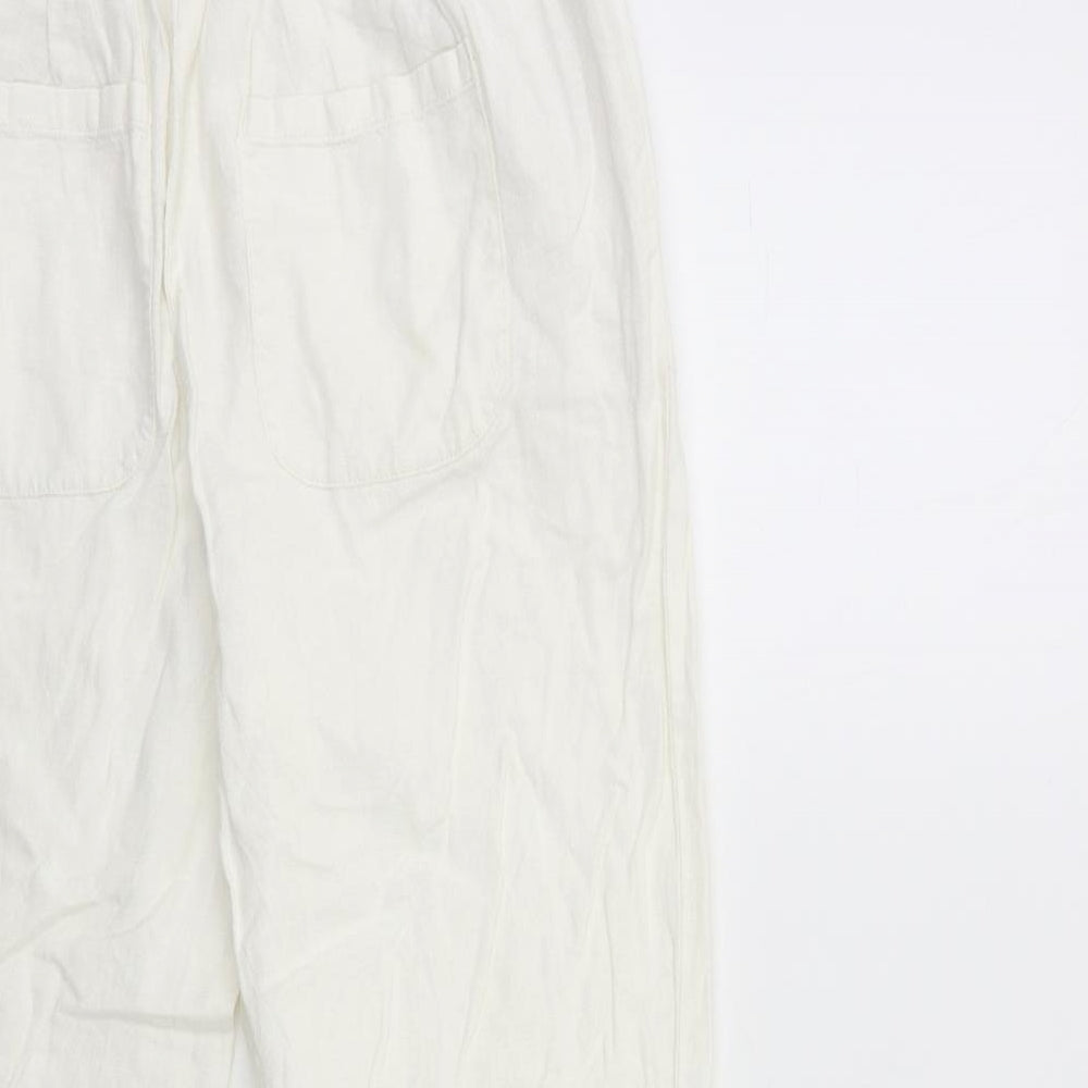 Marks and Spencer Womens White   Trousers  Size 12 L26 in