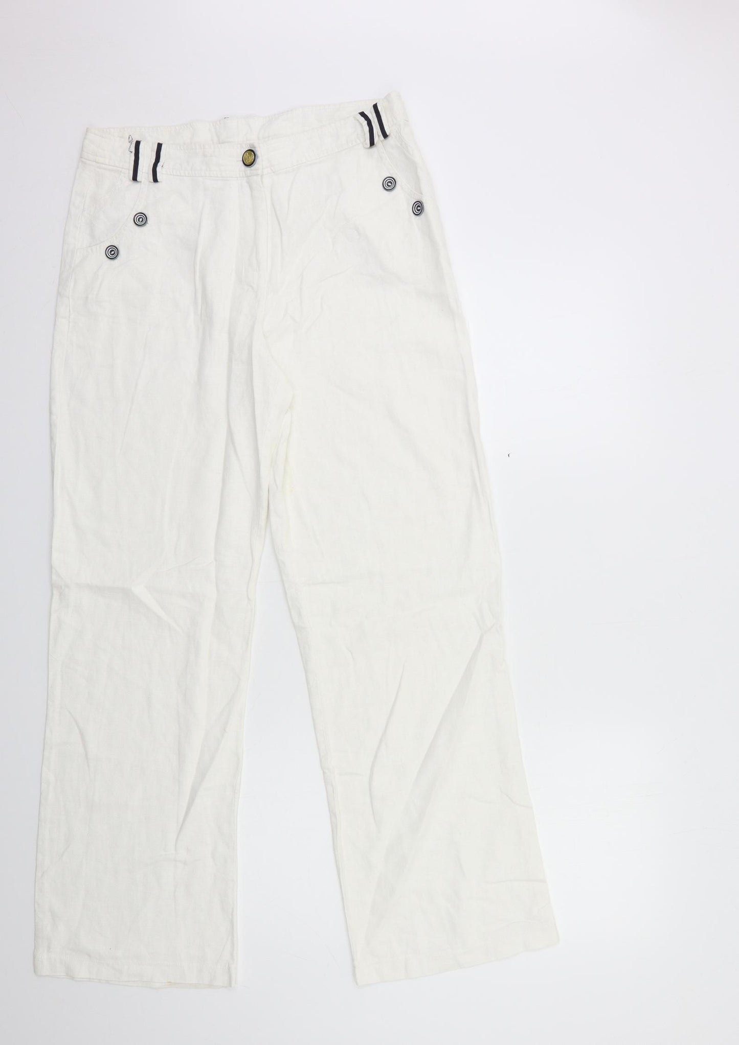 happit Womens White   Trousers  Size 12 L30 in
