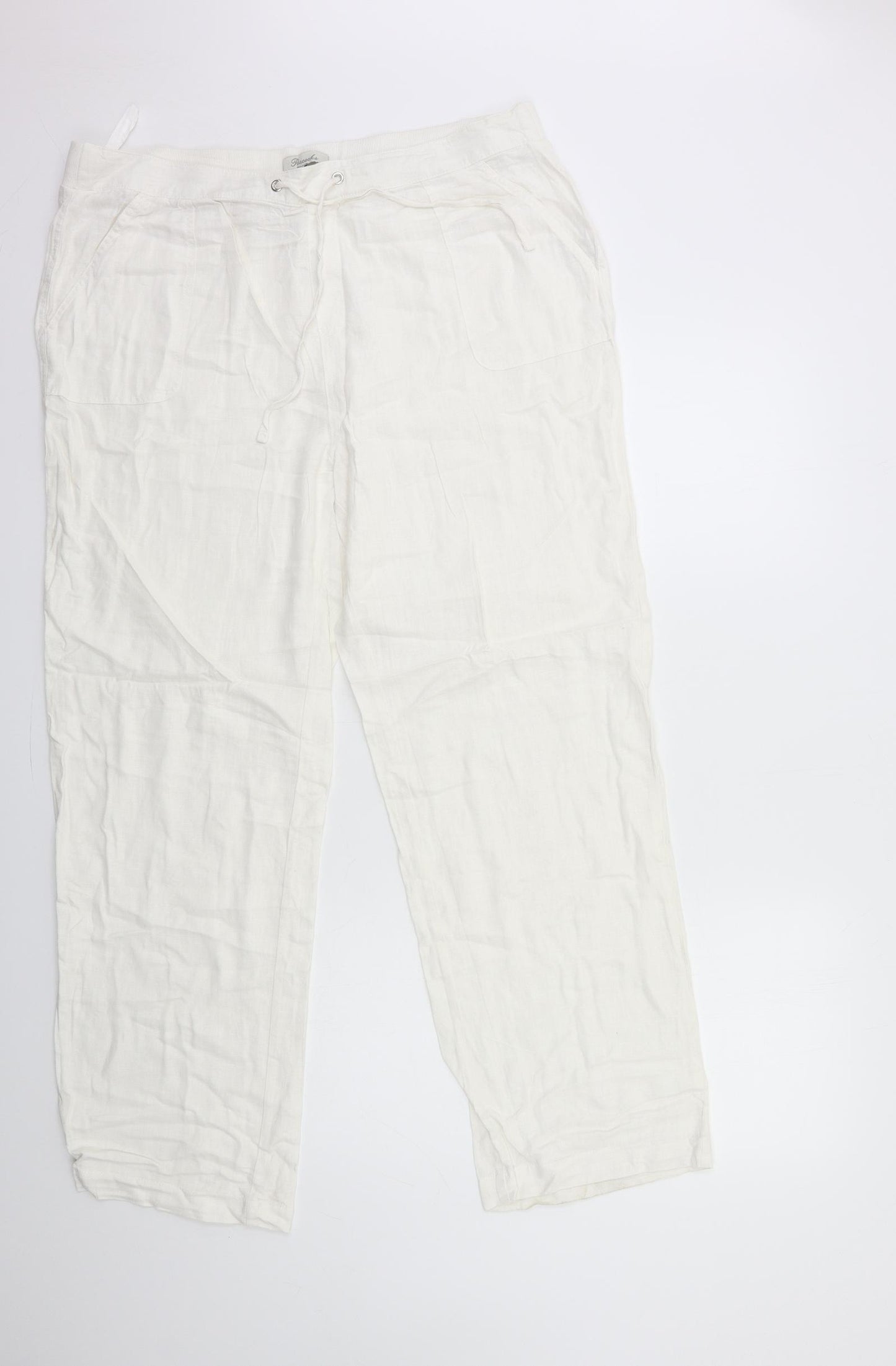 Peacocks Womens White   Trousers  Size 18 L30 in
