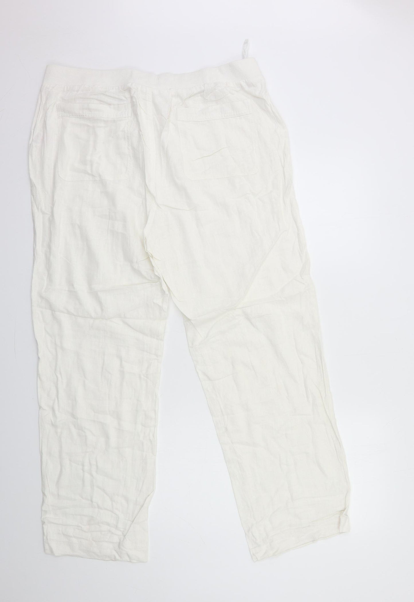 Peacocks Womens White   Trousers  Size 18 L30 in