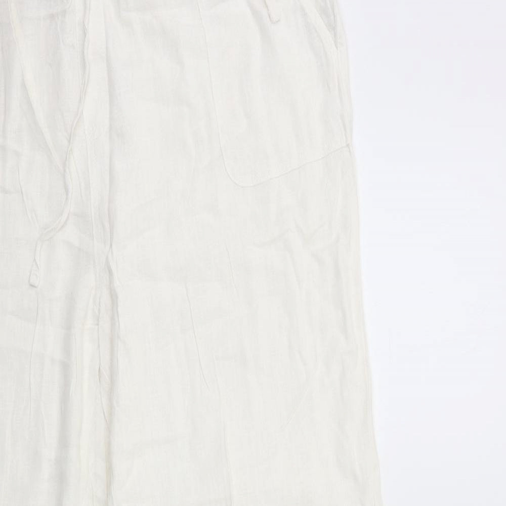 Peacocks Womens White   Trousers  Size 18 L30 in