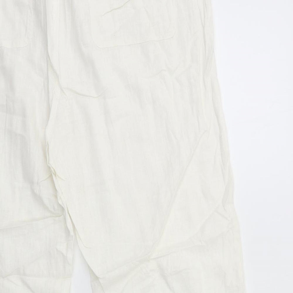 Peacocks Womens White   Trousers  Size 18 L30 in