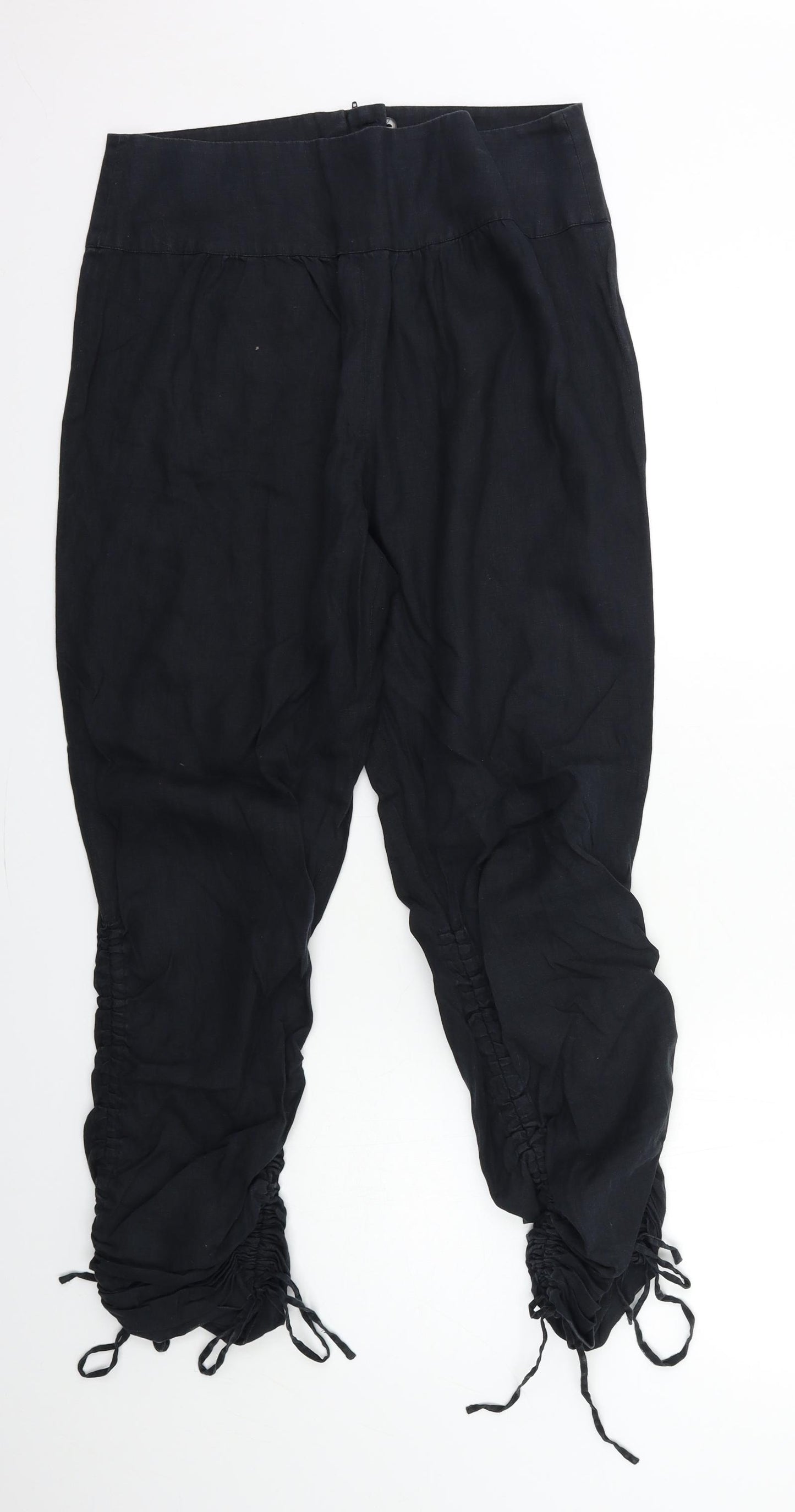 H&M Womens Black   Trousers  Size 10 L25 in