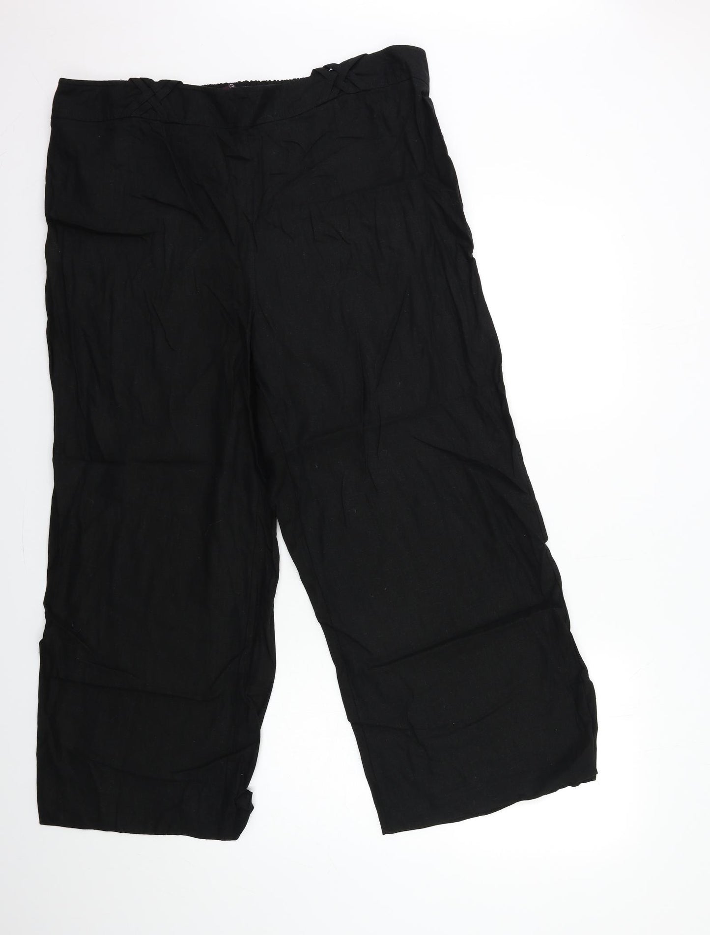 Evans Womens Black   Trousers  Size 24 L27 in