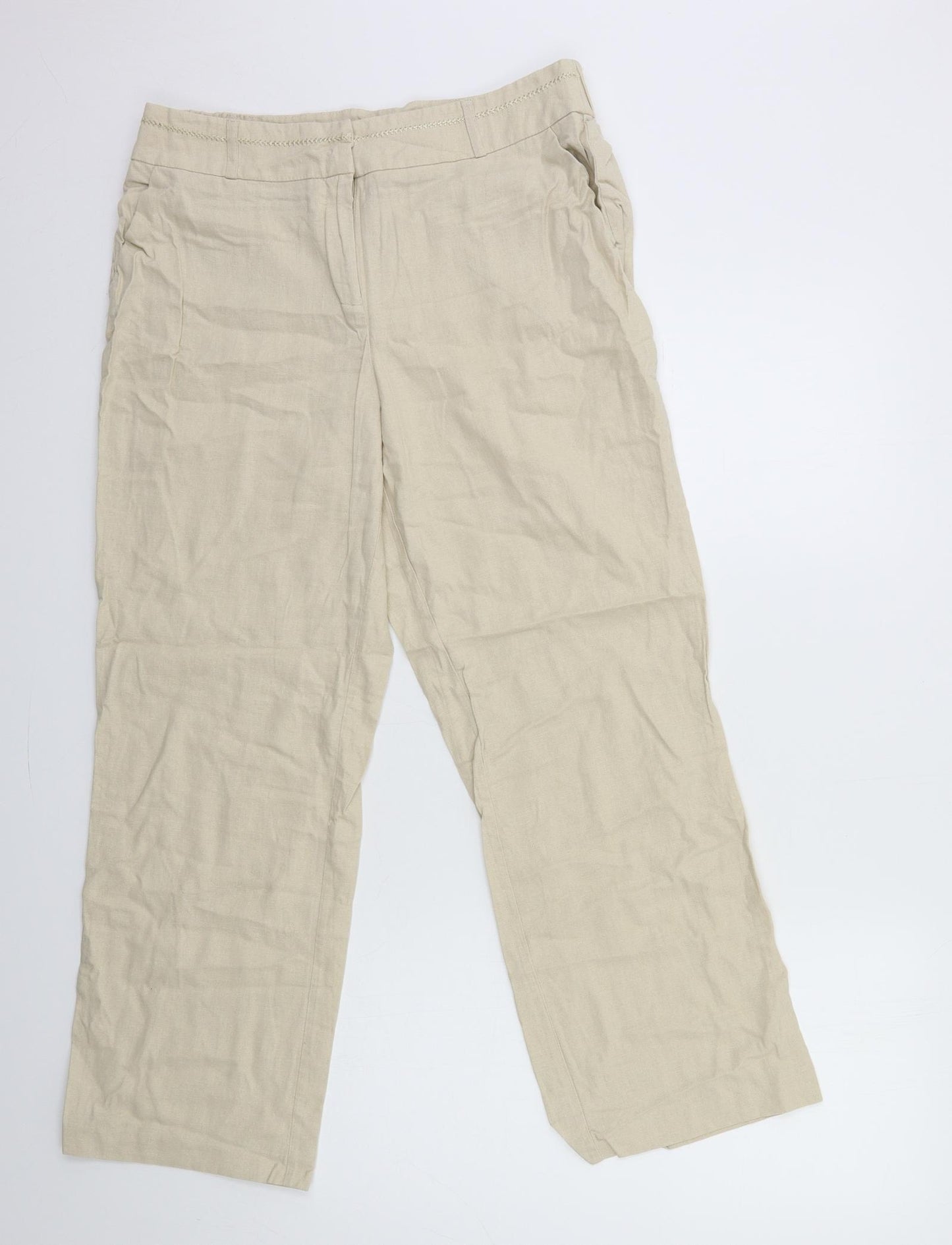 Bonmarché Womens Beige   Trousers  Size 14 L27 in
