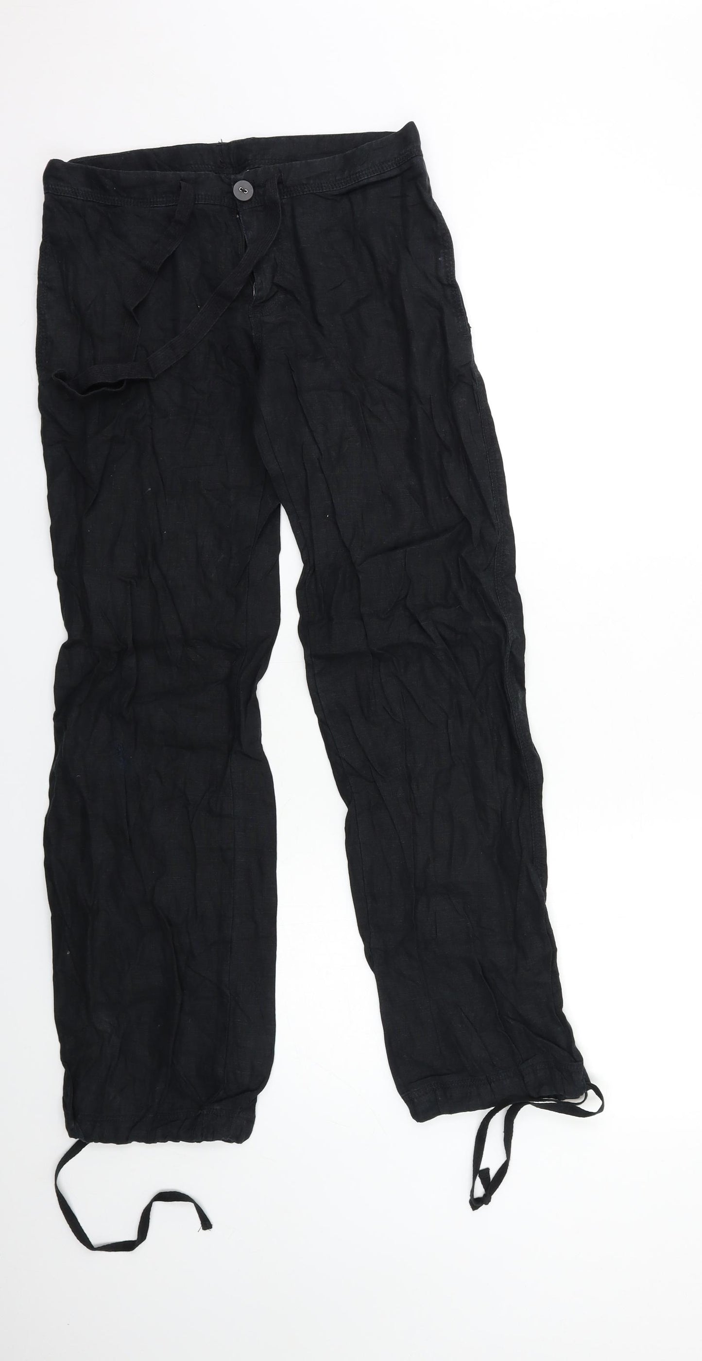 H&M Womens Black   Trousers  Size 6 L30 in