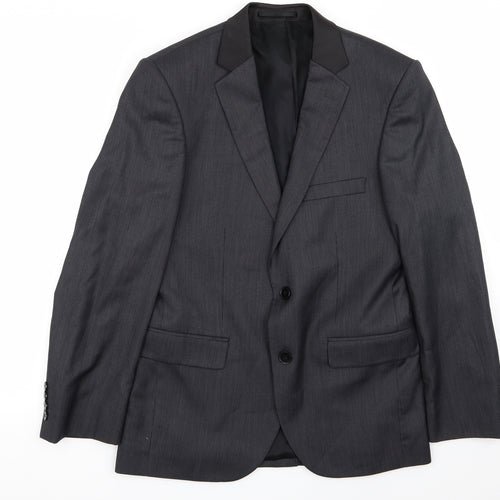 M&C Mens Black Striped  Jacket Blazer Size 46