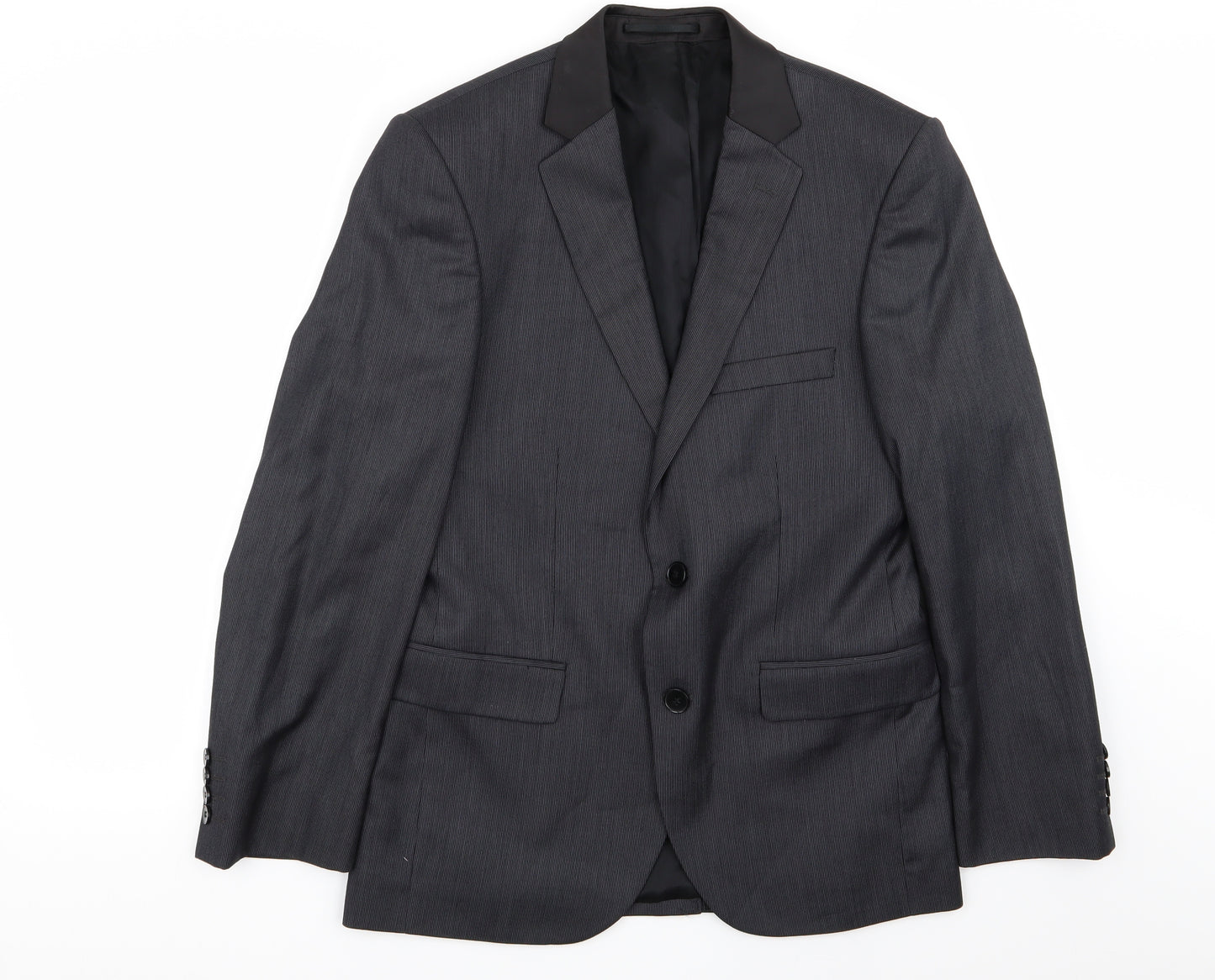 M&C Mens Black Striped  Jacket Blazer Size 46