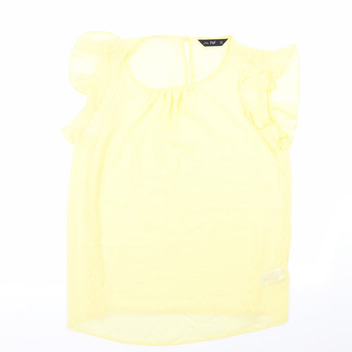 F&F Womens Yellow Polka Dot  Basic Blouse Size 16