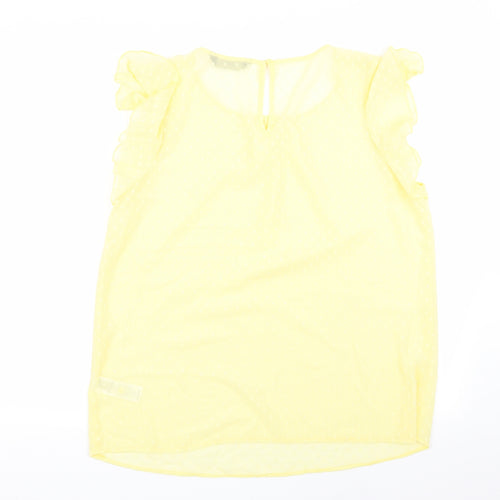 F&F Womens Yellow Polka Dot  Basic Blouse Size 16
